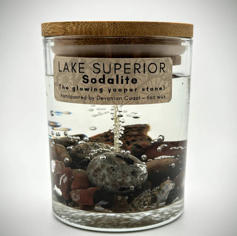 Lake Superior &quot;Yoopelite&quot; Sodalite Gel Candle