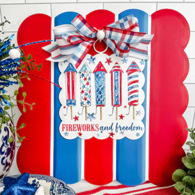 Red White & Blue Scallop Display Board RTC