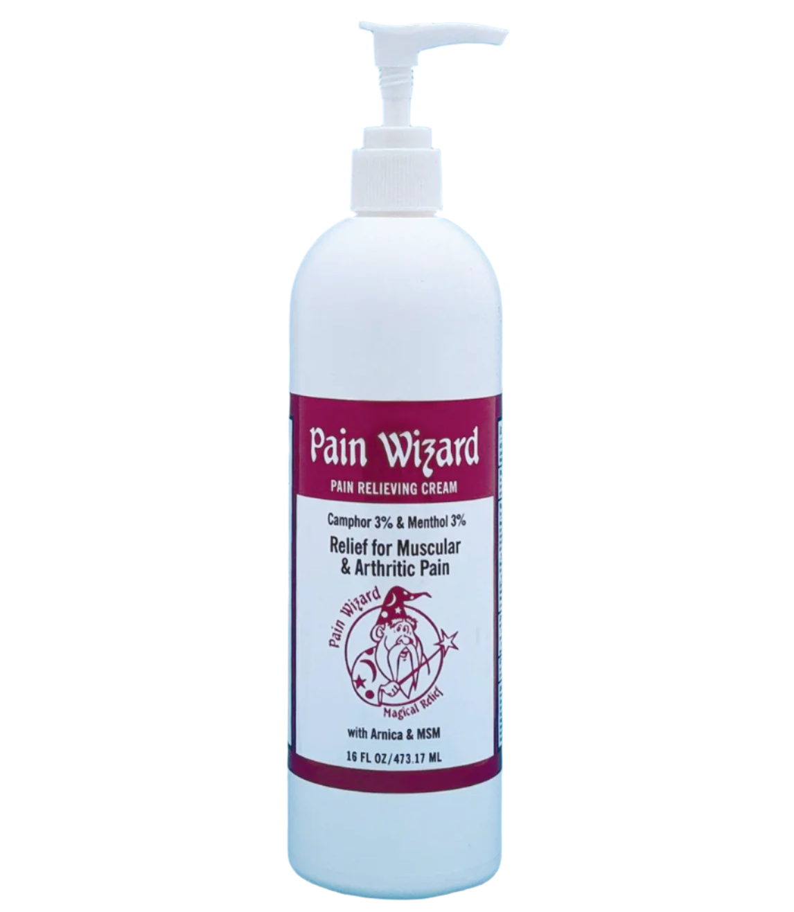Pain Wizard Cream 16oz Pump Bottle