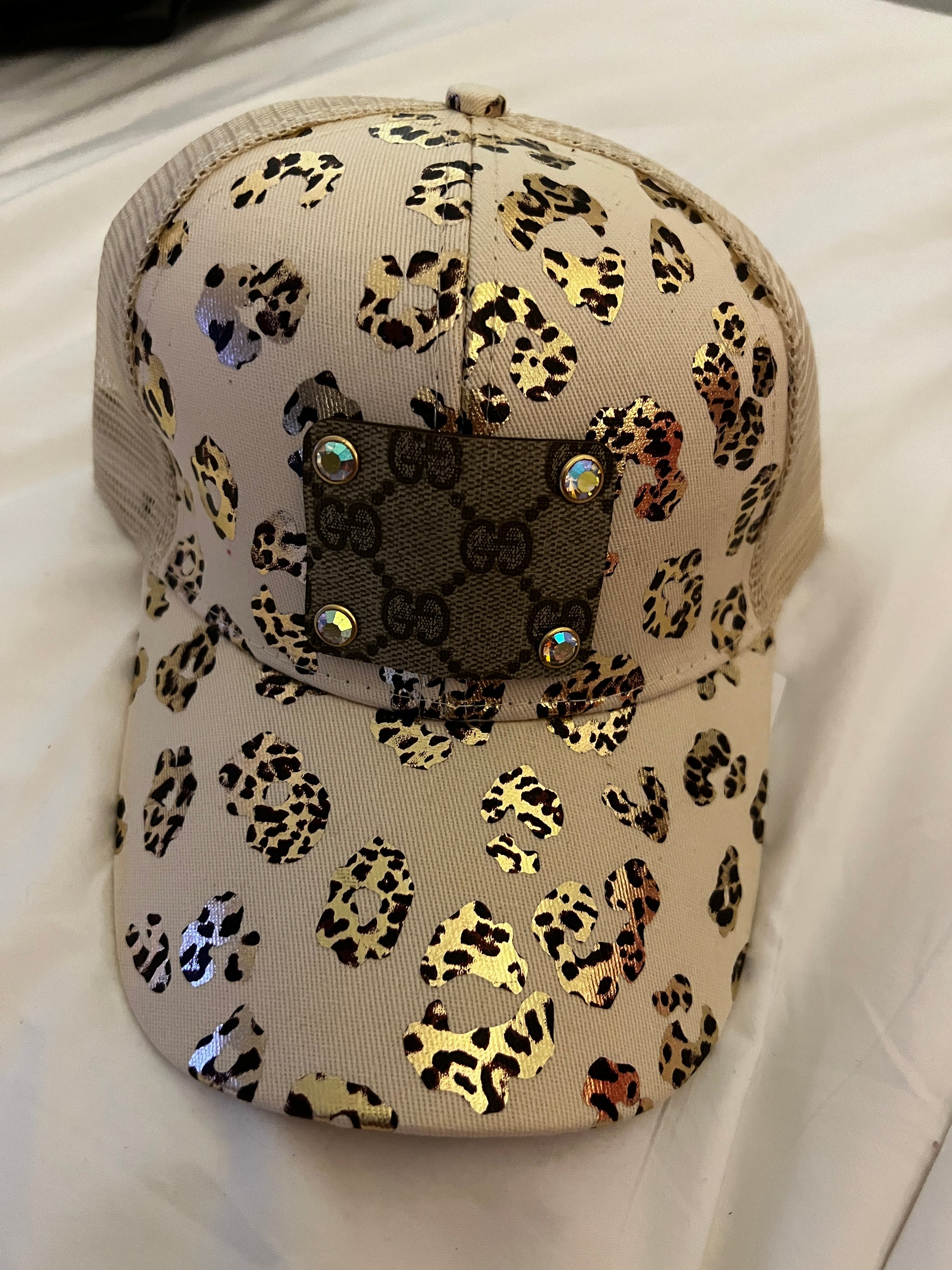 Gypsy LV Ball Cap Gold & Cream Leopard