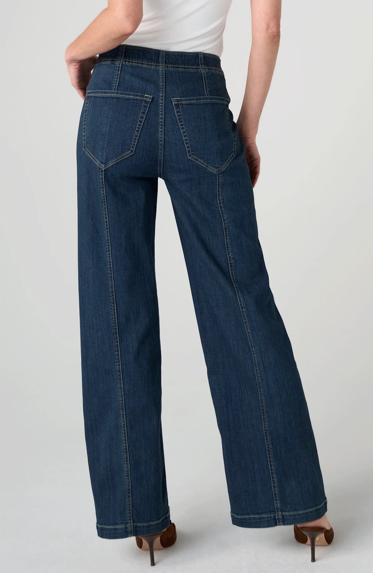 High Rise Pull-On Wide Leg w/ Seam Detail