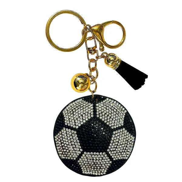 Rhinestones on Suede Keychain