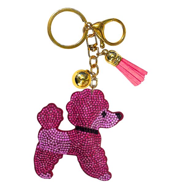 Rhinestones on Suede Keychain