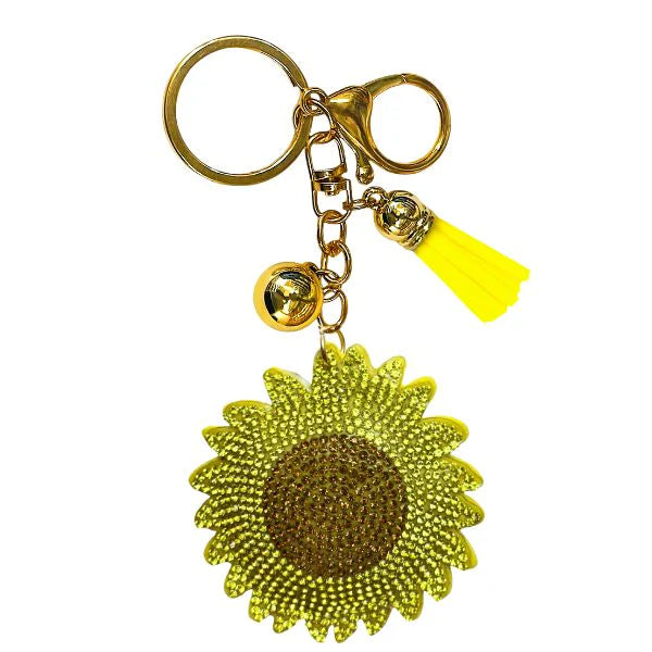 Rhinestones on Suede Keychain