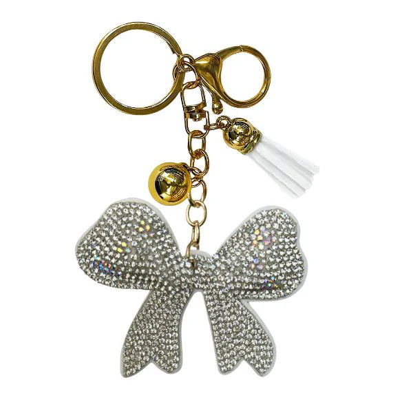 Rhinestones on Suede Keychain