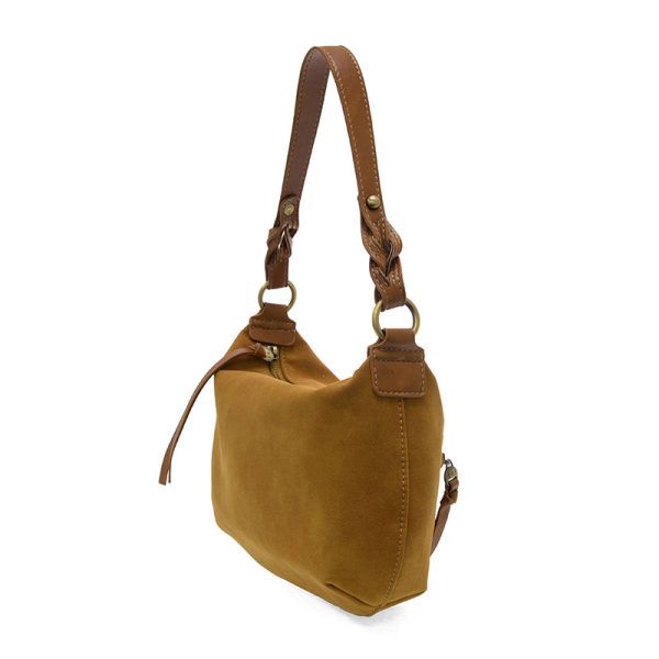 Effie Faux Suede Hobo w/ Removable Braided Strap
