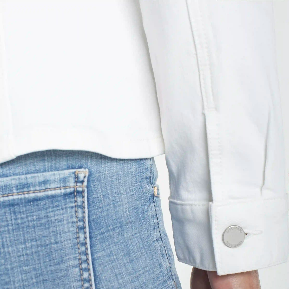 Bright White Fit And Flare Trucker Jacket