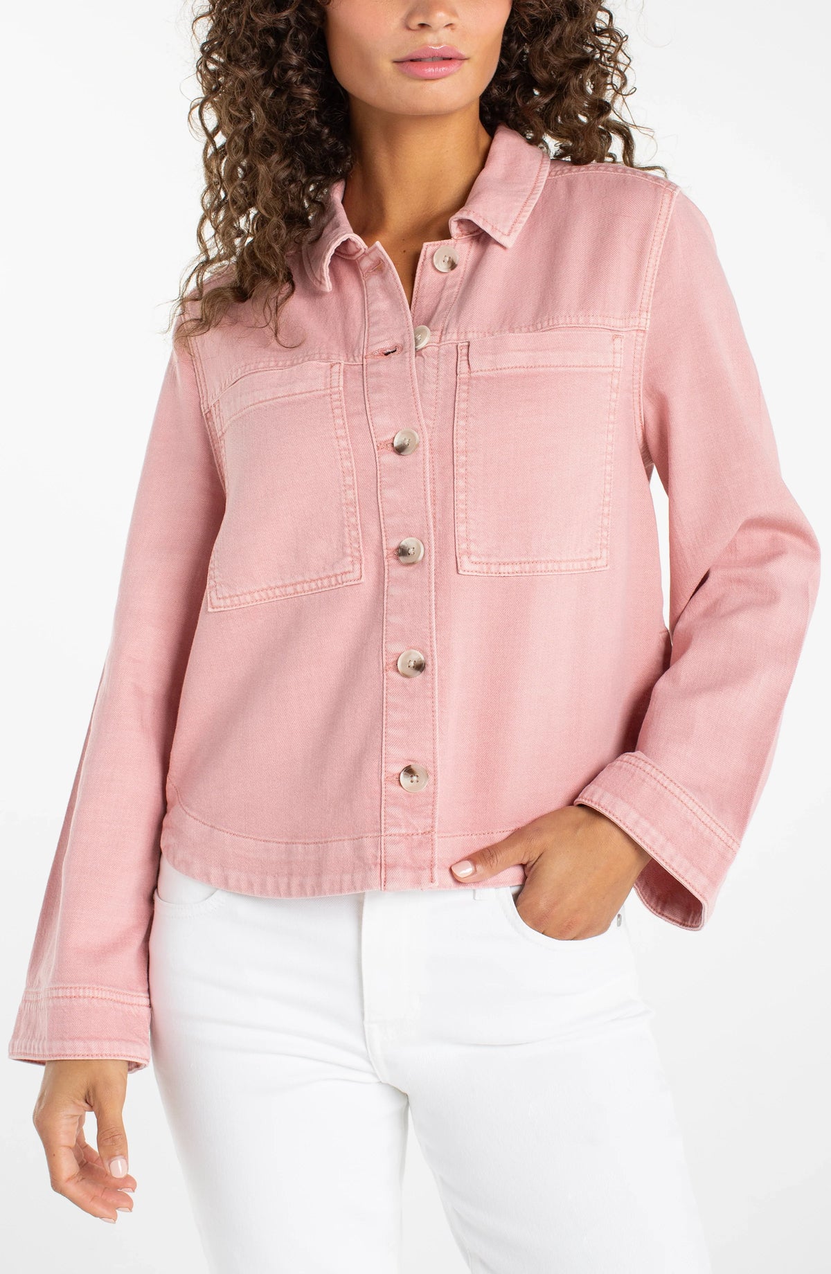 High Low Denim Shacket