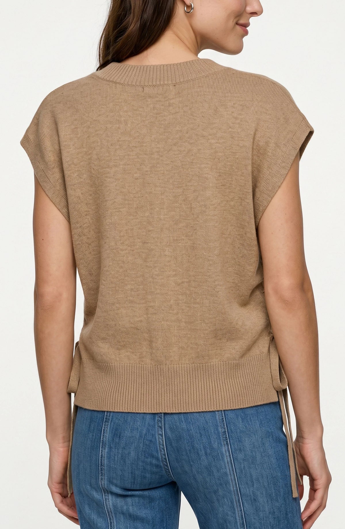 Harvest Khaki V-neck Dolmen Top