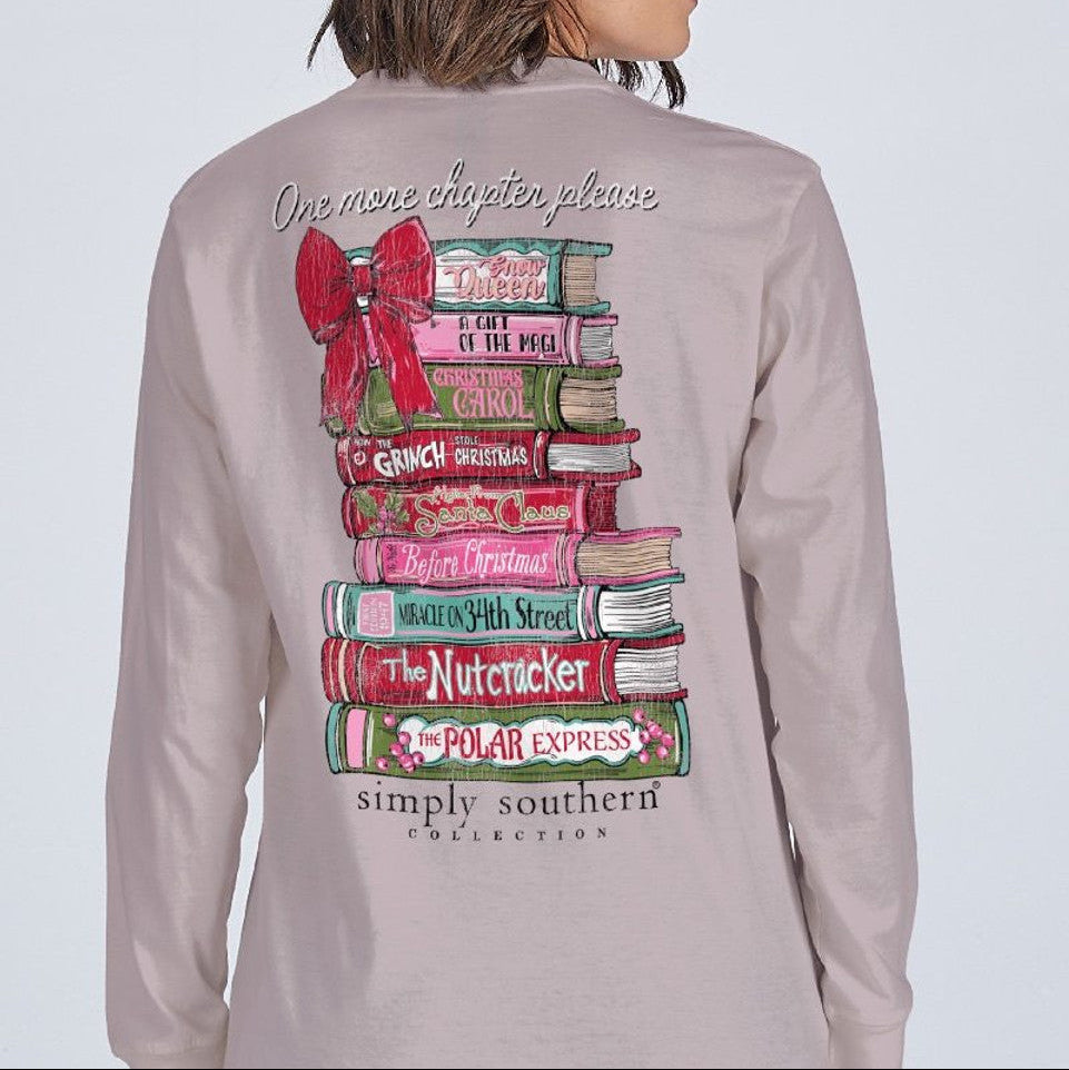 Xmas Books Driftwood Grey LS Shirt