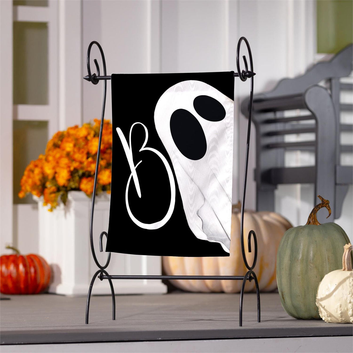 Boo Ghost Moire Garden Flag