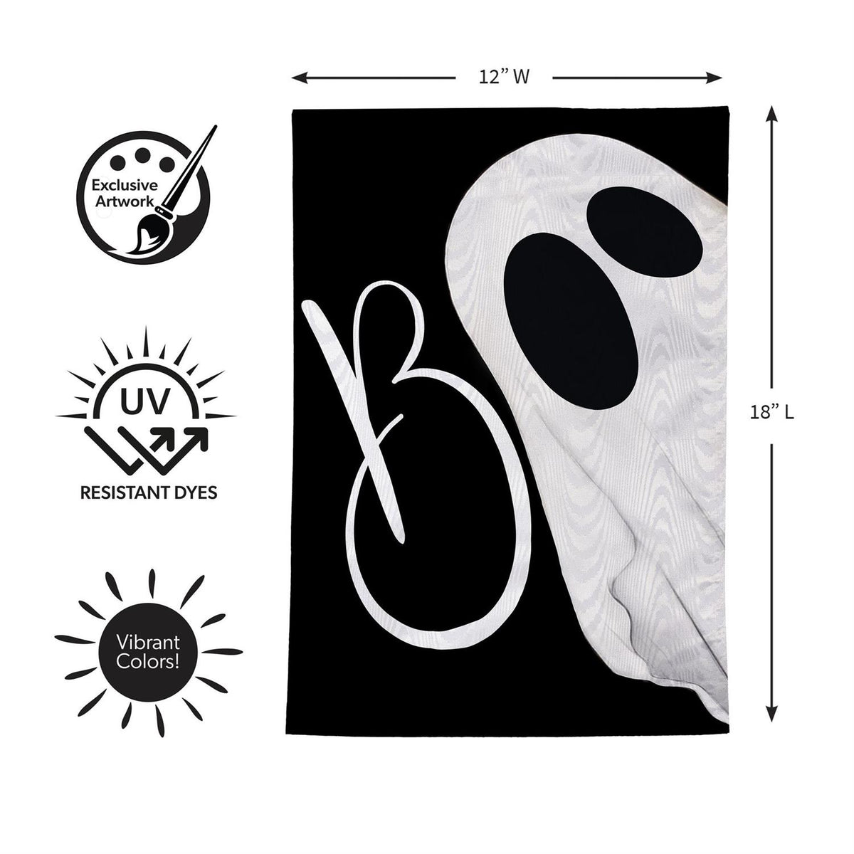 Boo Ghost Moire Garden Flag