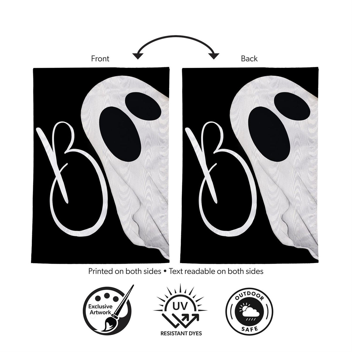 Boo Ghost Moire Garden Flag
