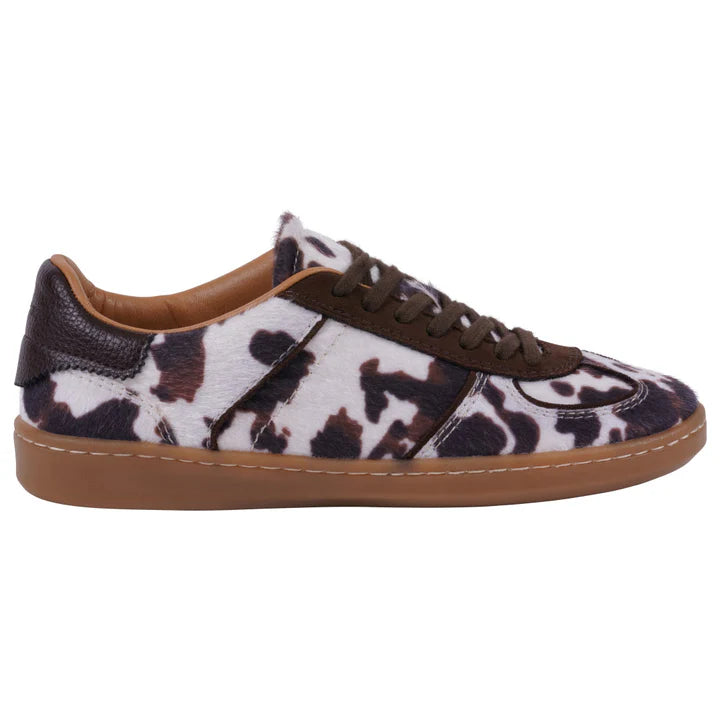 Women's Milan Cow Print Lace Up Sneakers