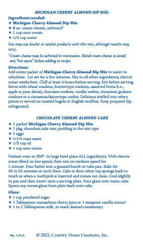 Michigan Cherry Almond Dip Mix