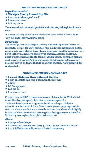Michigan Cherry Almond Dip Mix