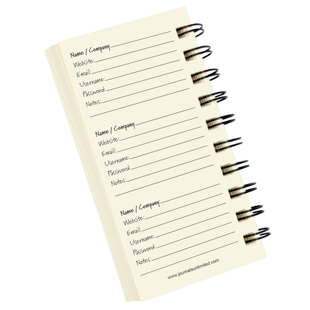 Online Accounts - My Mini Password Journal