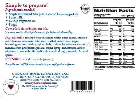 Maple Nut Bread Mix