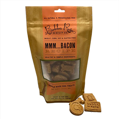 6.5oz. Mmm...Bacon Dog Biscuit Bag