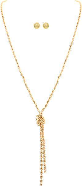 Love Me Knot Rope Chain Necklace Set