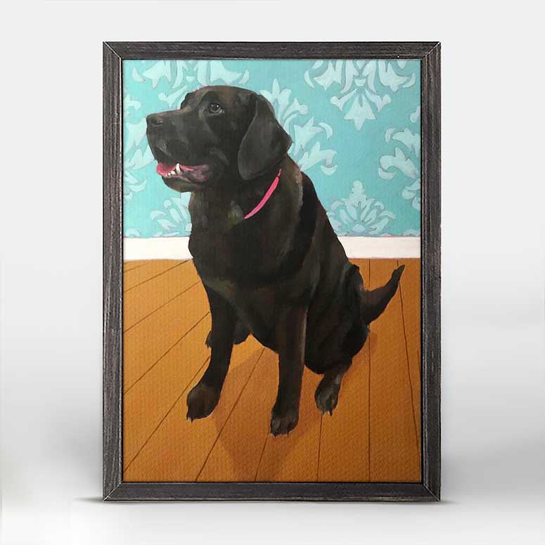 Dog Tales Mocha Mini Framed Canvas
