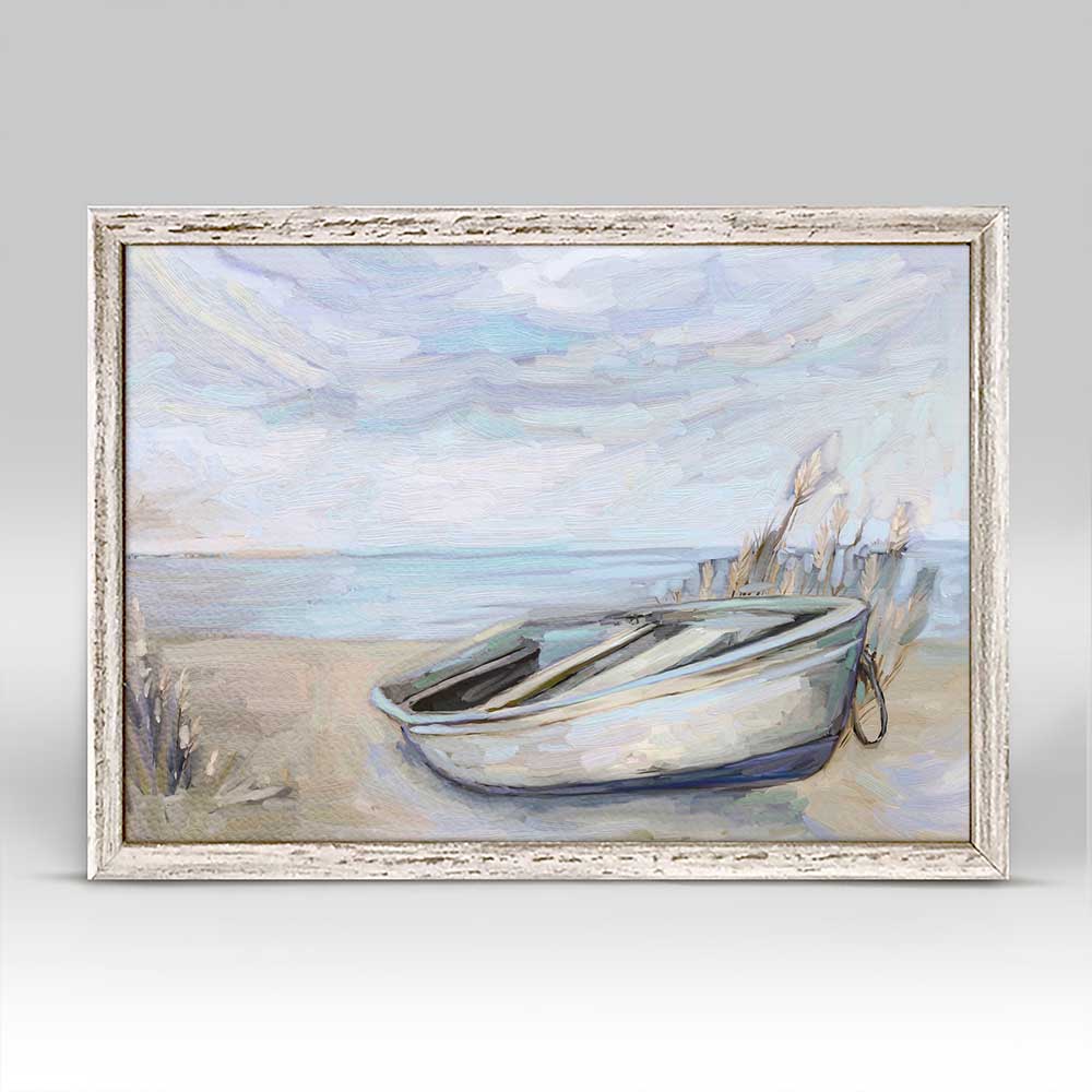 Seaside Boat Mini Framed Canvas