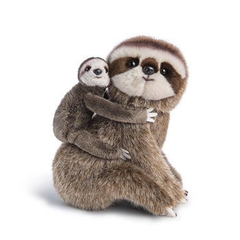 Demdaco Sloth & Baby Stuffed Plush Animal
