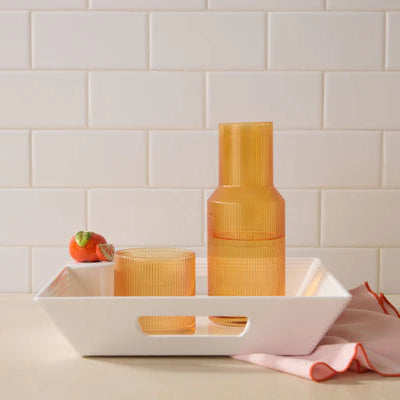 Square Melamine Tray Pinstripe