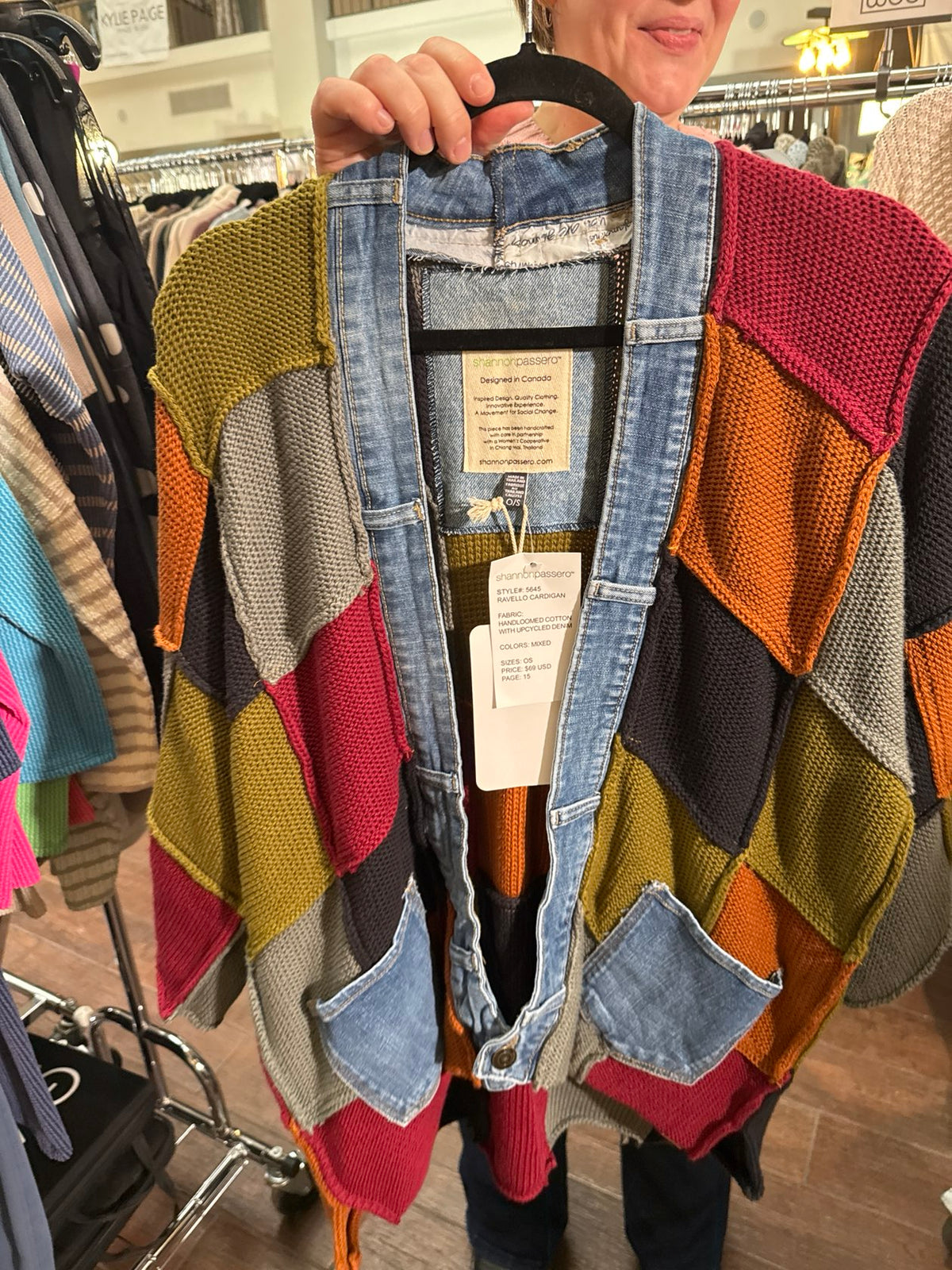 Patchwork Handloomed Cotton w/Denim OS