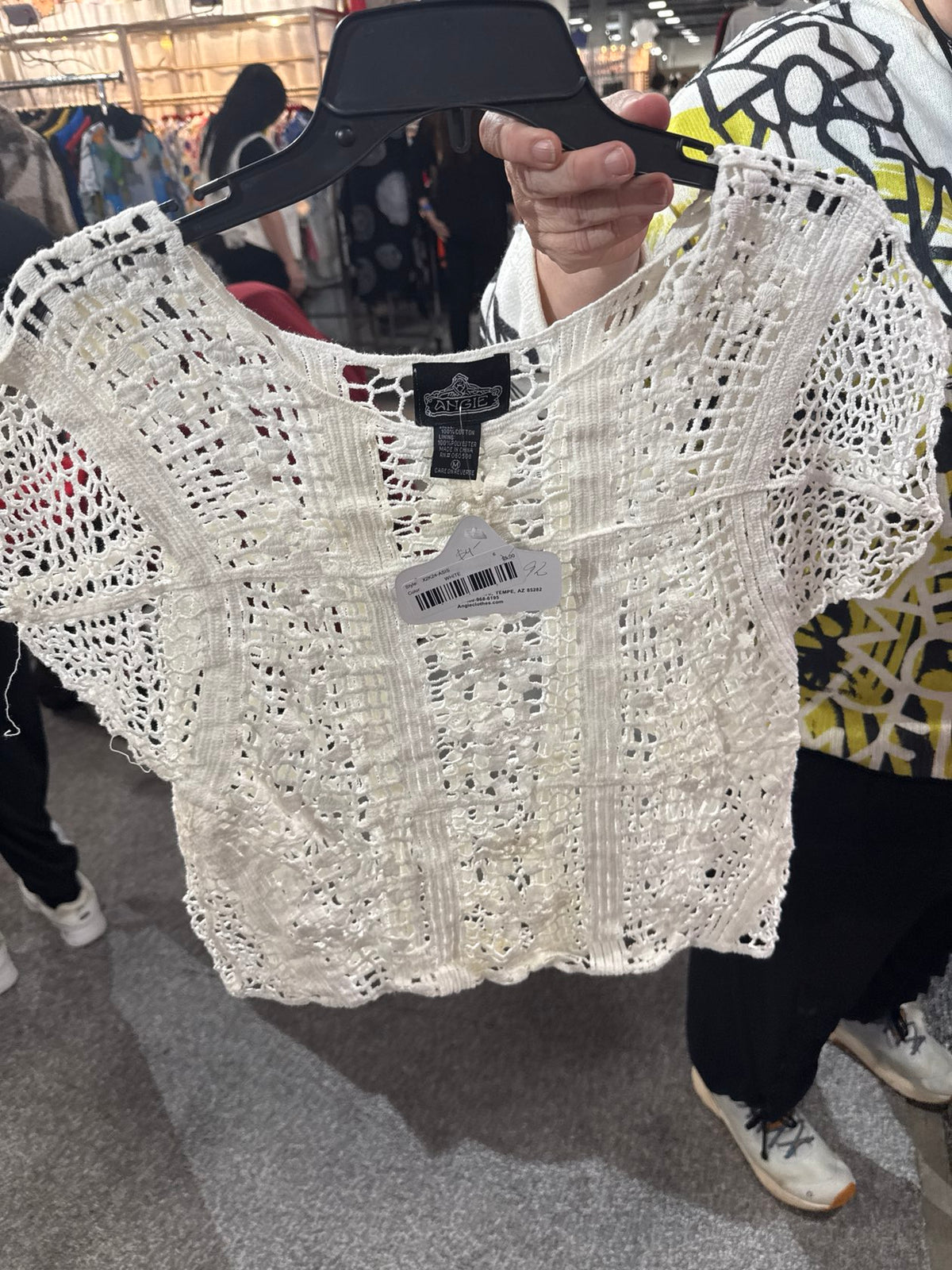 Daisy Crocheted SS Top O/S