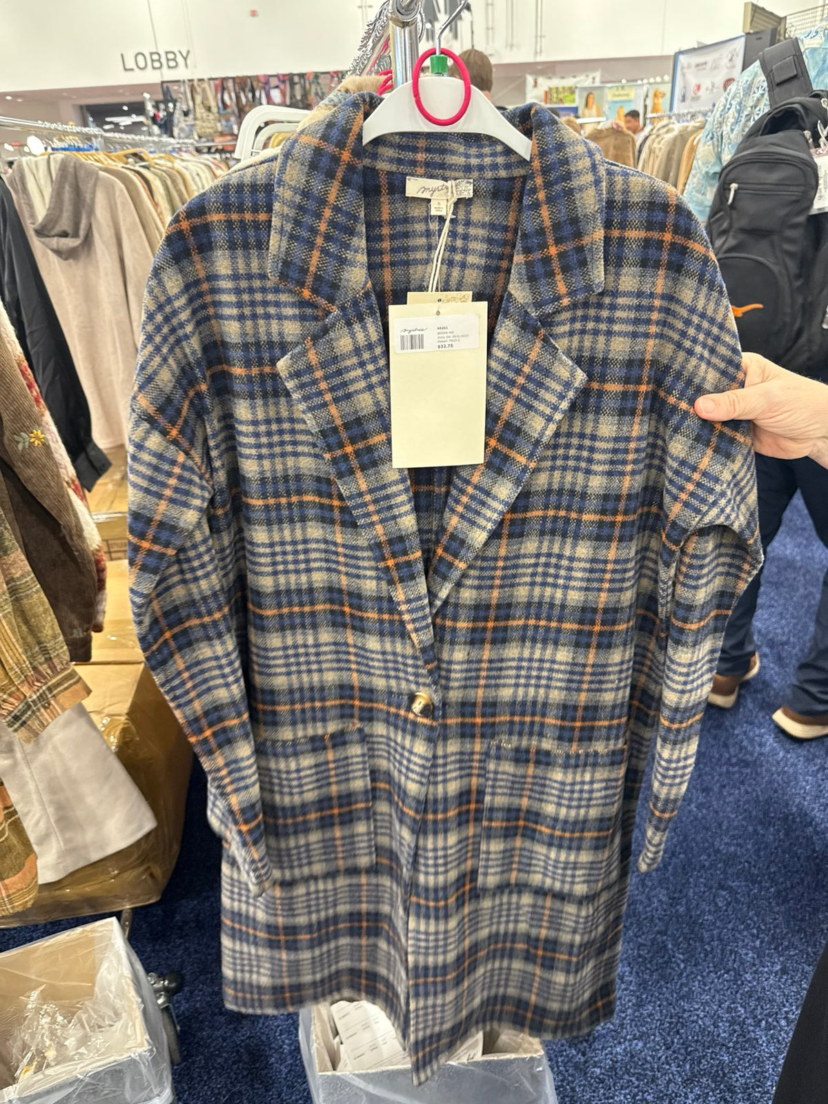 Brown Drop Shoulder Plaid Jacket