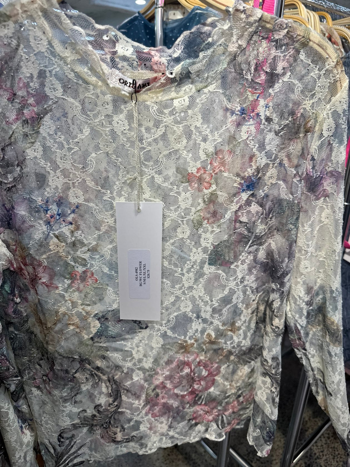 Floral All Lace Sparkly Top