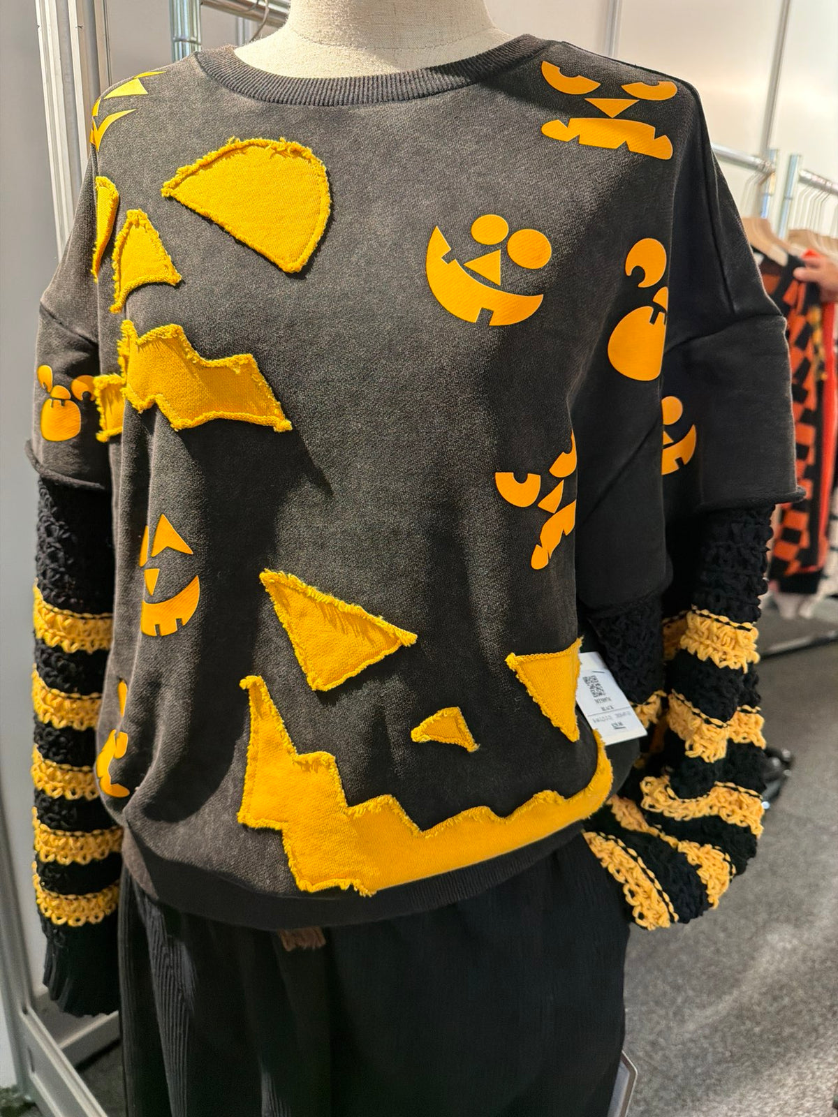 Jack O' Lantern Knit Arms Top