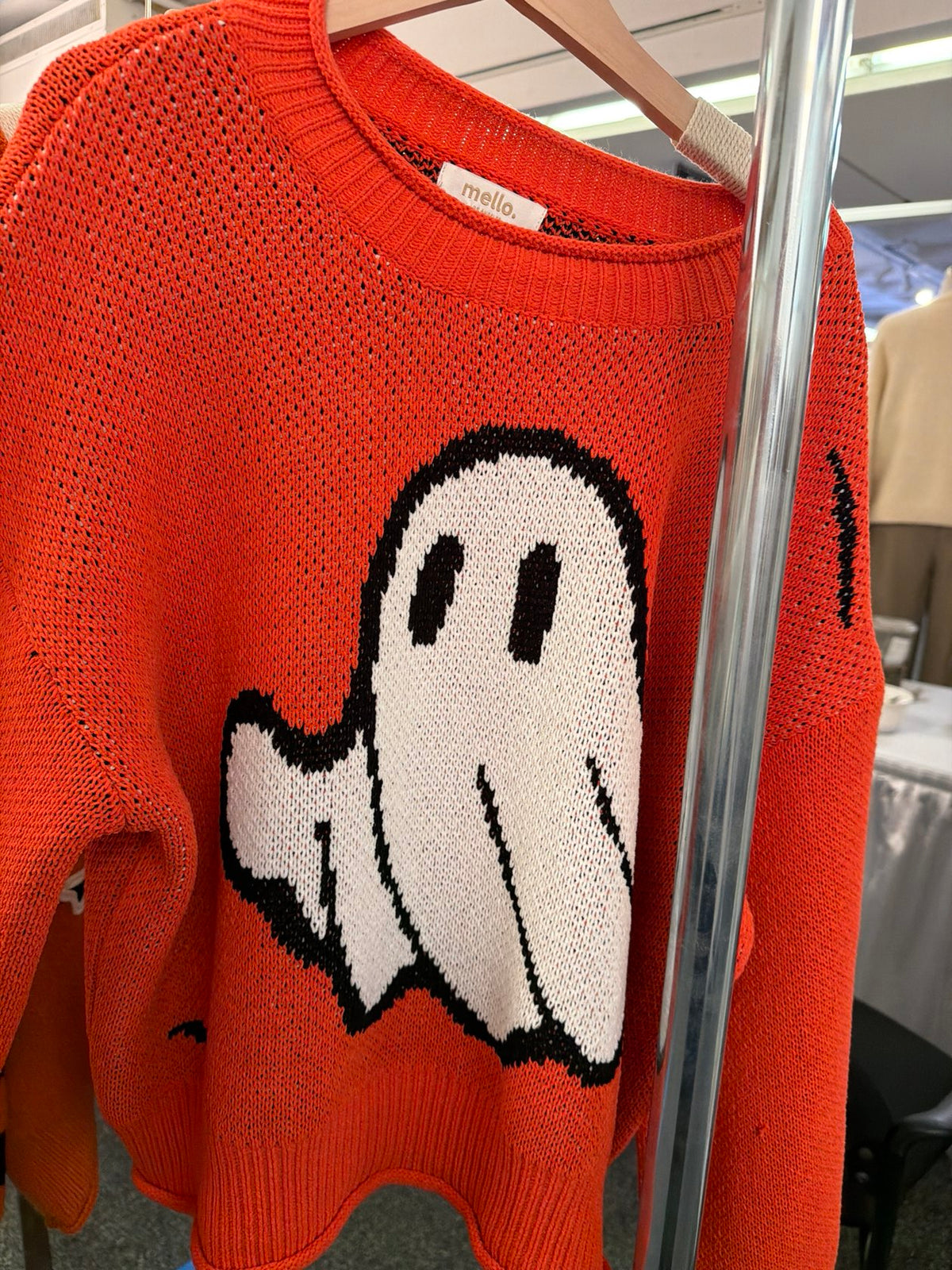 Orange Ghost Knit Sweater