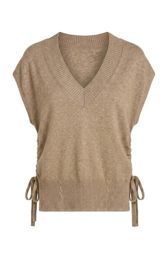 Harvest Khaki V-neck Dolmen Top
