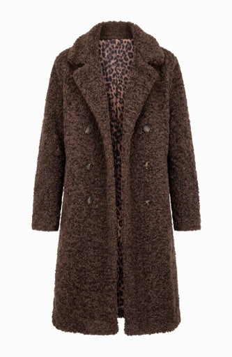 Teddy Brown Double Breasted Coat