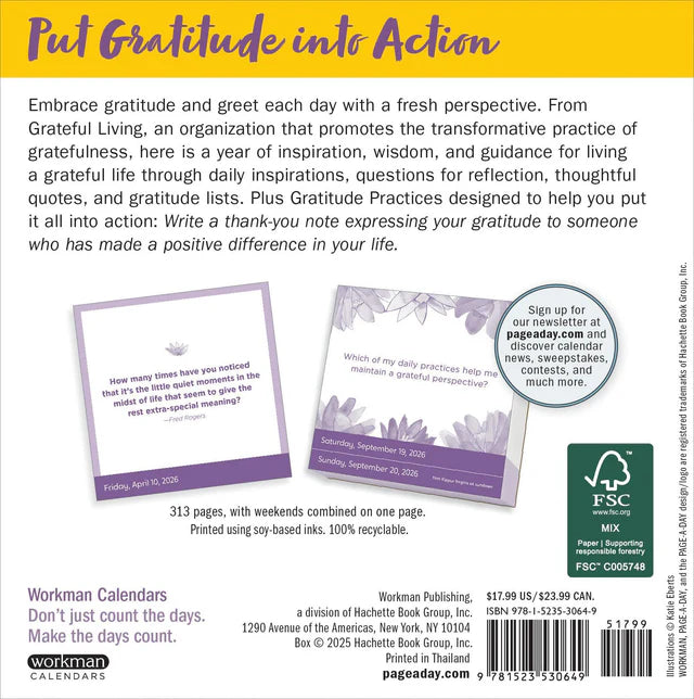 A Year of Gratitude Page-A-Day Calendar 2026
