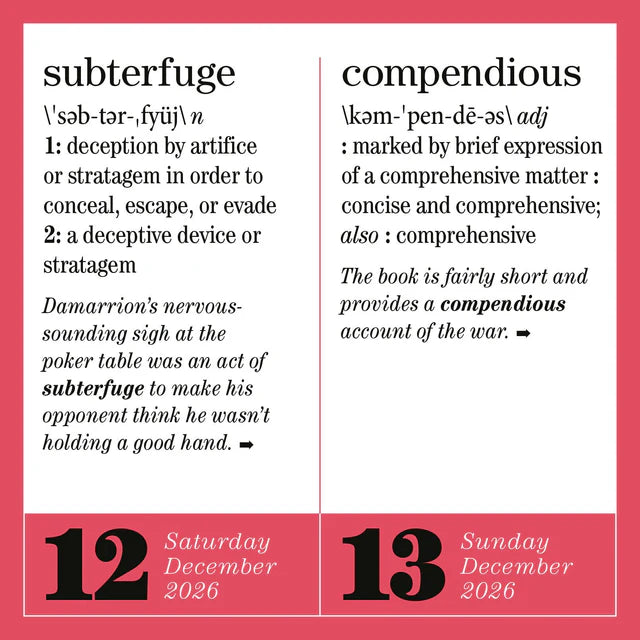 365 New Words-A-Year Page-A-Day Calendar 2026