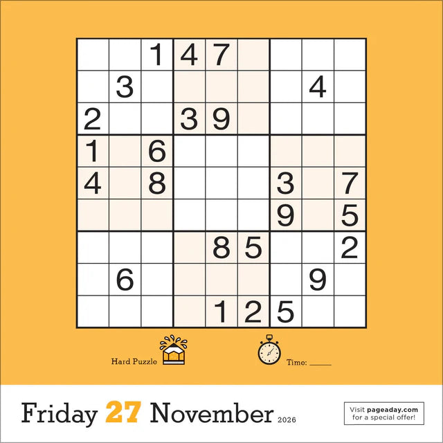 Original Sudoku Page-A-Day Calendar 2026