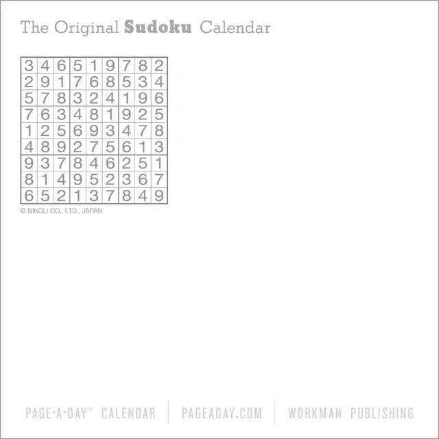 Original Sudoku Page-A-Day Calendar 2026