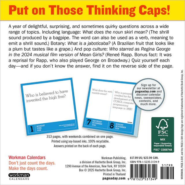 365 Days of Amazing Trivia Page-A-Day Calendar 2026