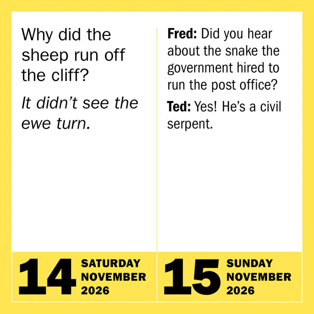 290 Bad Jokes &amp; Puns Page-A-Day Calendar 2026