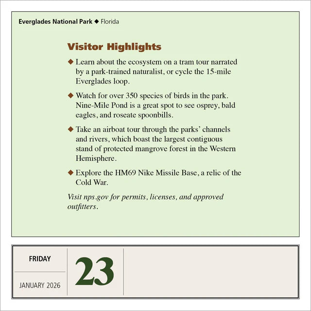 National Parks Page-A-Day Calendar 2026