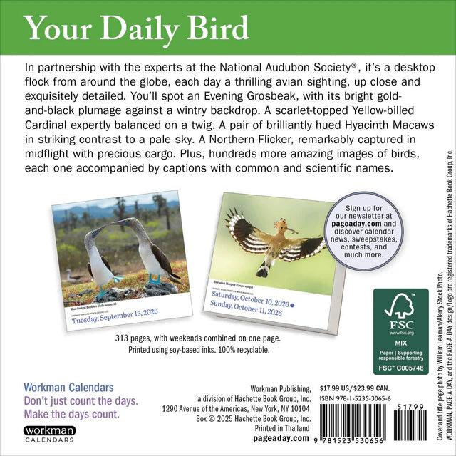 Audubon Birds Page-A-Day Calendar 2026