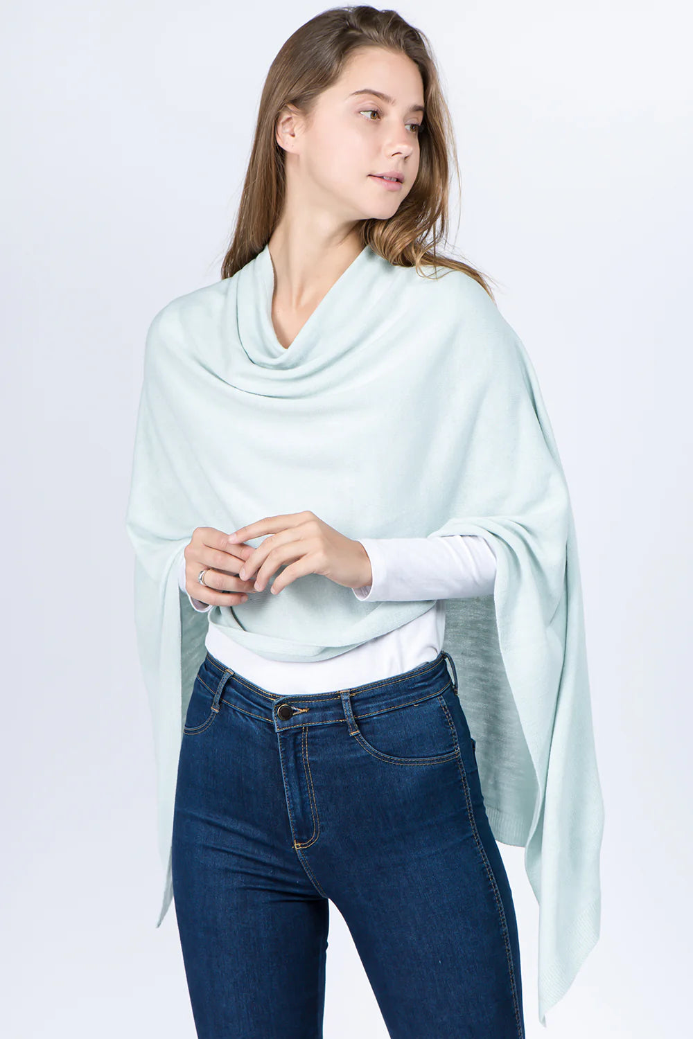 Convertible Solid Color Poncho