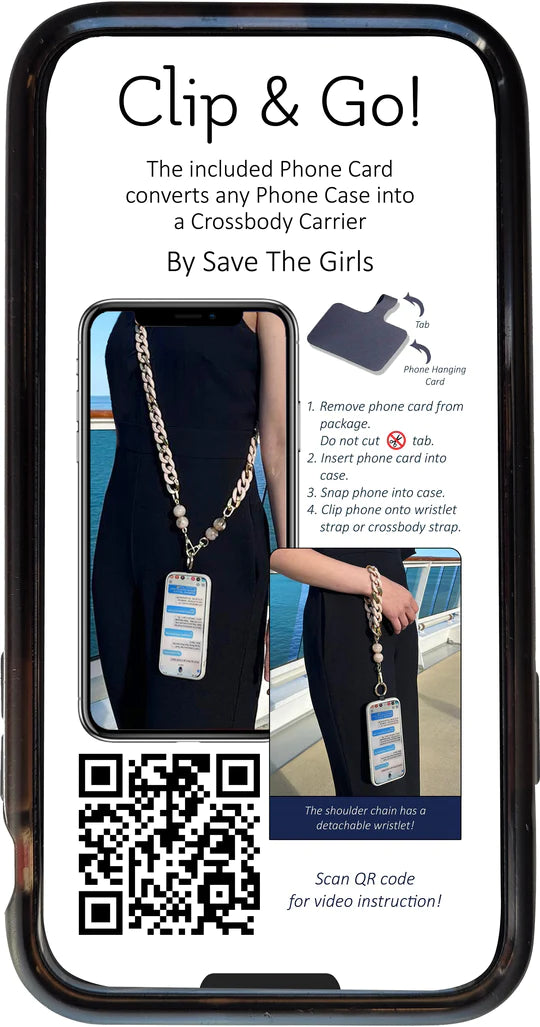 Save the Girls Clip &amp; Go Phone Crossbody Chain