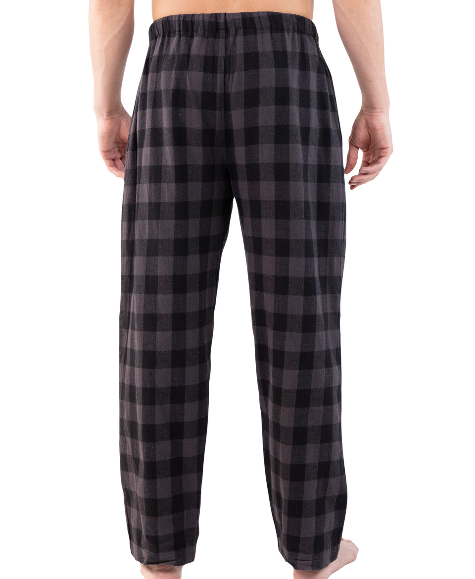 Grey Plaid Men&#39;s Flannel PJ Pant