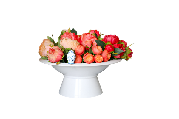 Melamine Shallow Bowl Pinstripes