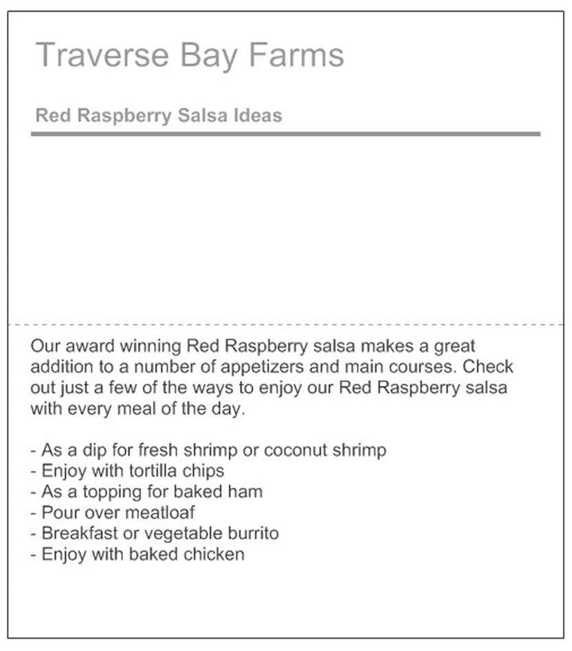 Red Raspberry Salsa - Medium 16oz