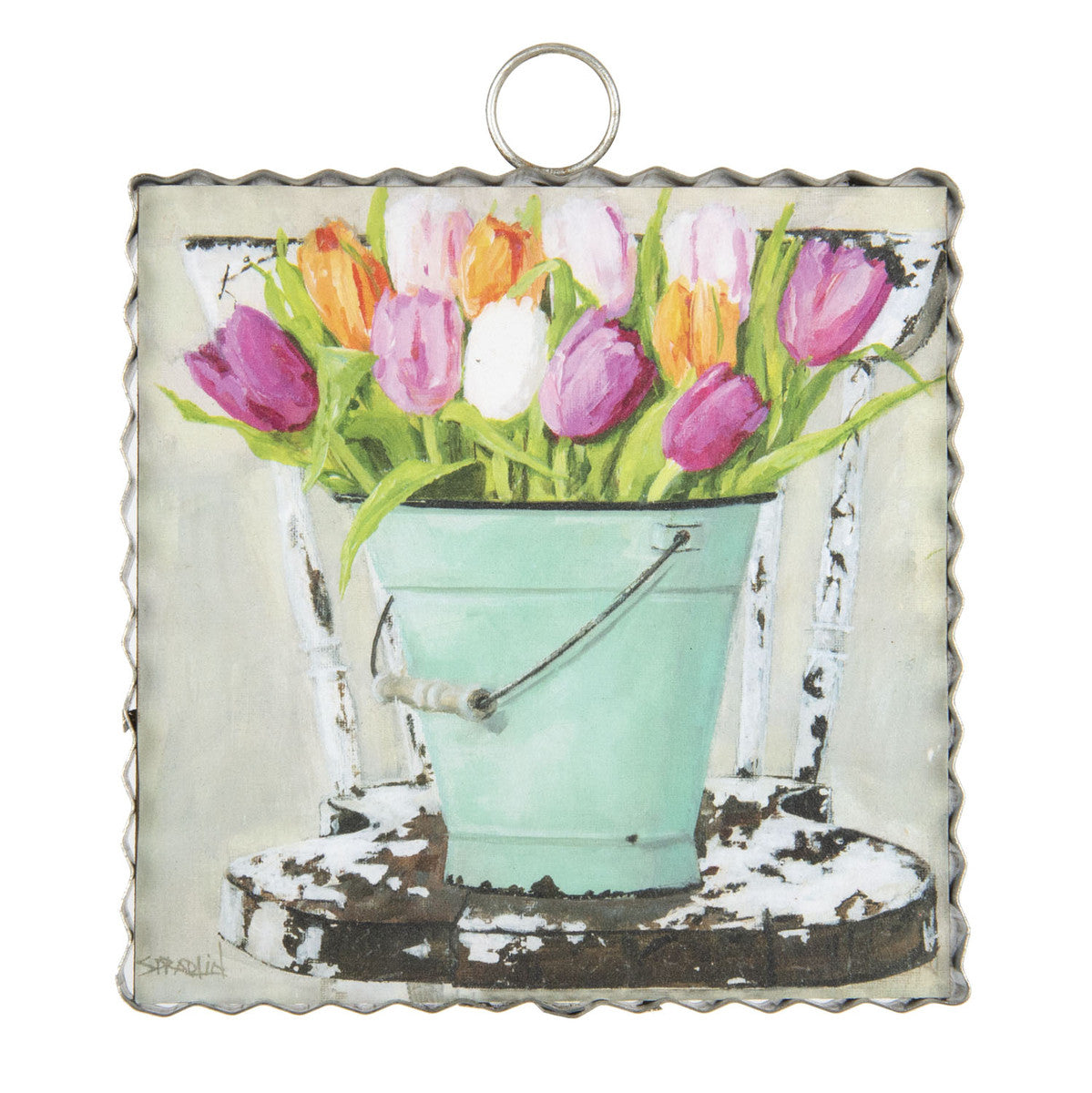 Mini Gallery Art Bucket Of Tulips RTC